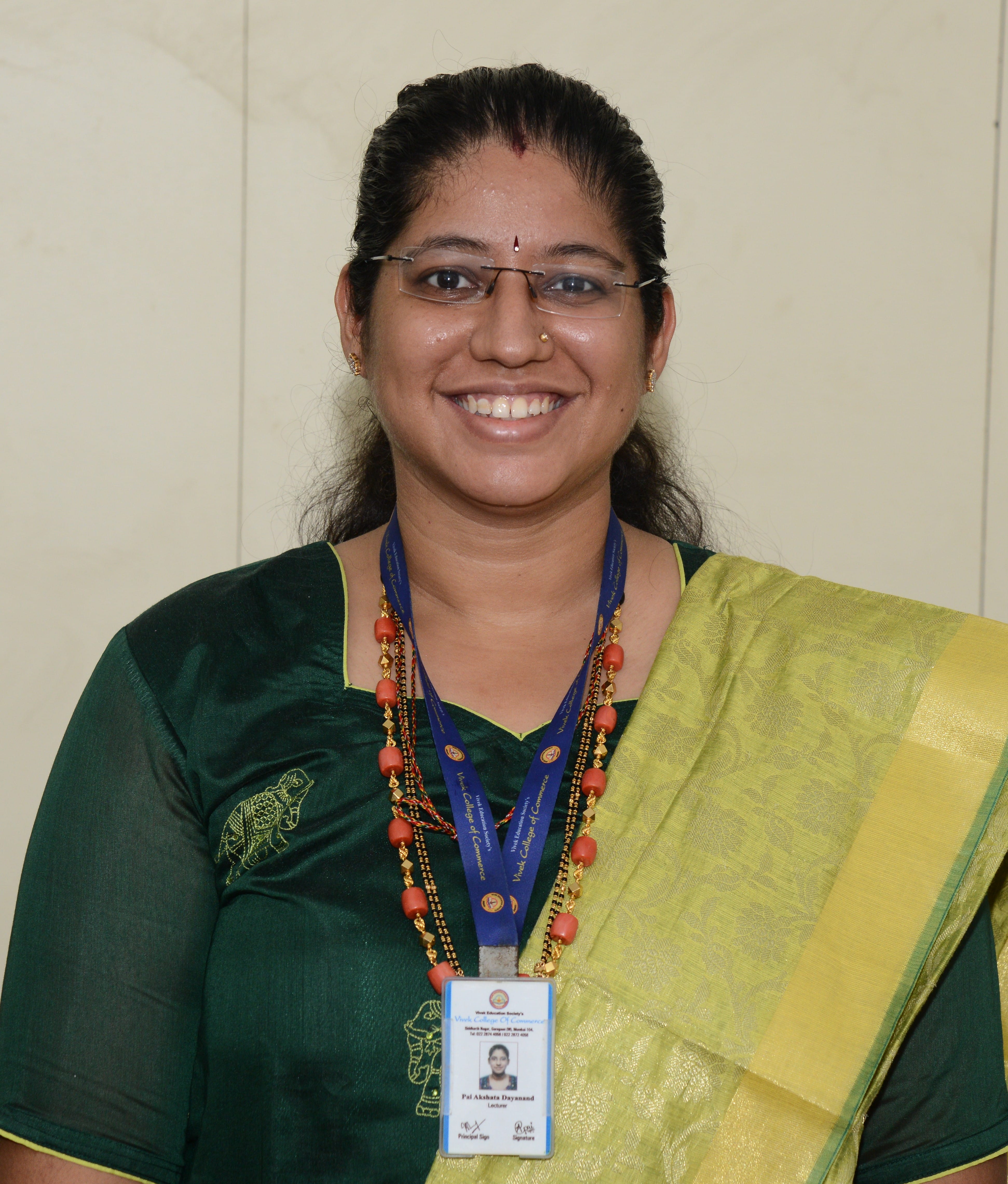 Ms. Akshata Pai #Lecturer #Post Graduate Section (M.Com)